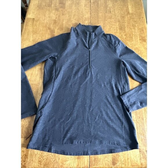 lululemon Soft Jersey Half Zip T13 Heathered Classic Navy Gray/ Sz L - Picture 1 of 9